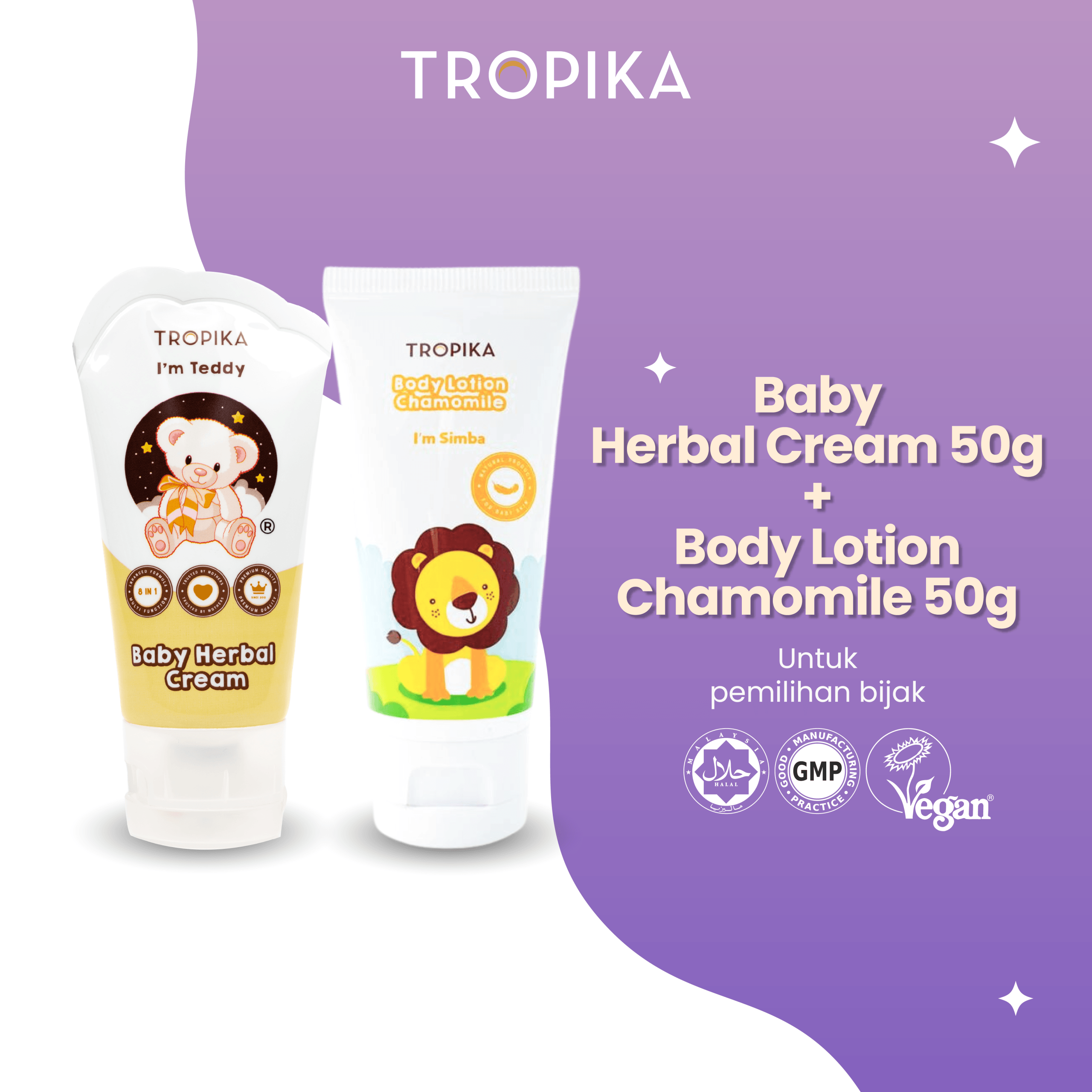 Baby Herbal Cream 50g + Chamomile Lotion 50g