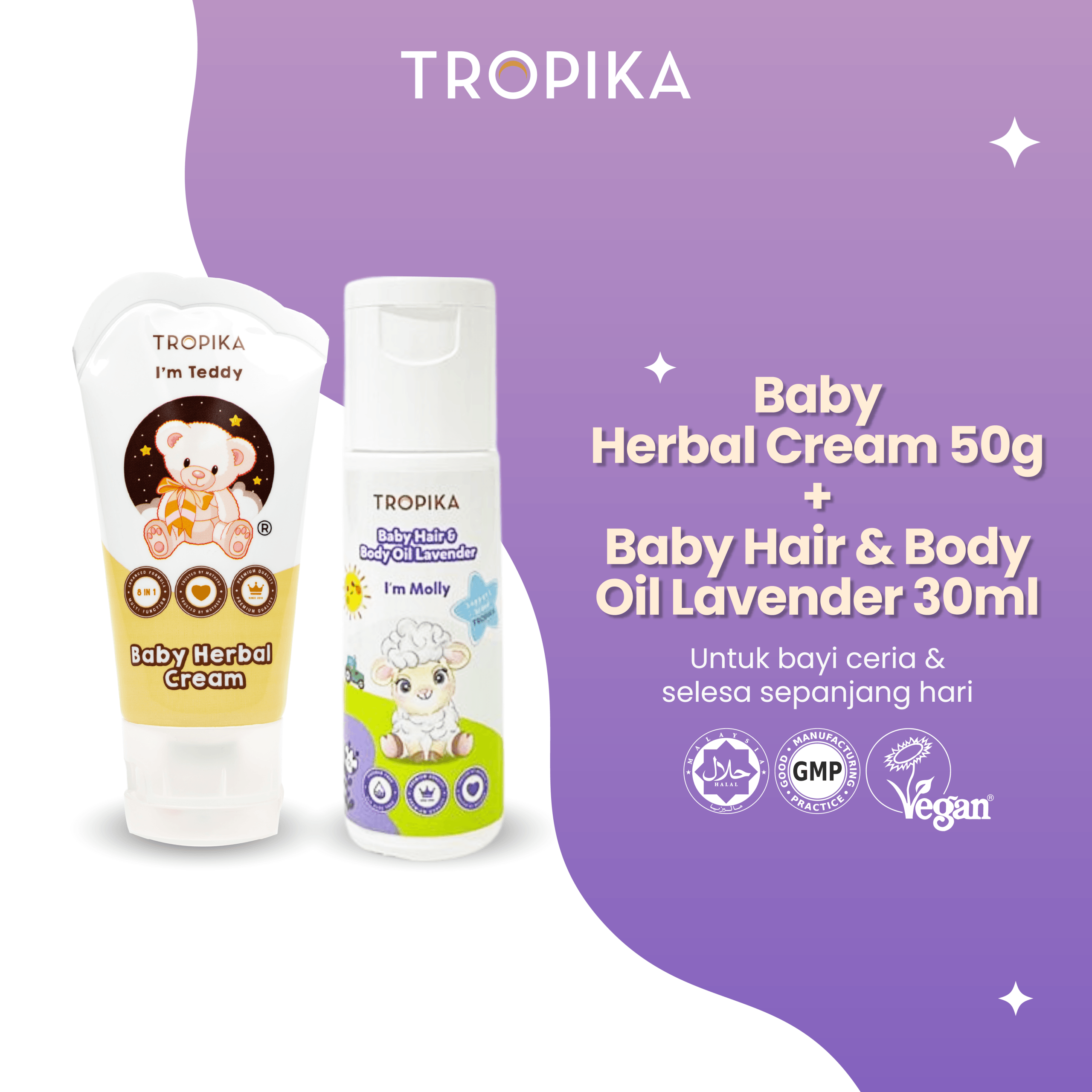 Baby Herbal Cream 50g + Body Oil Lavender 30ml