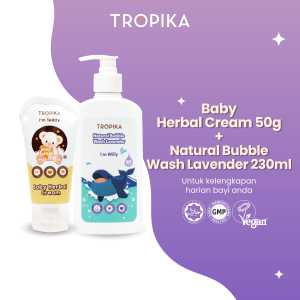 Baby Herbal Cream 50g + Natural Bubble Wash Lavender 230ml