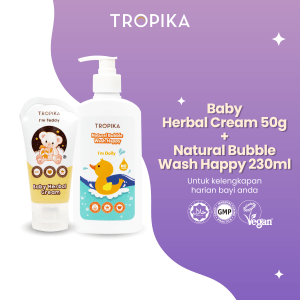 Baby Herbal Cream 50g + Natural Bubble Wash Happy 230ml
